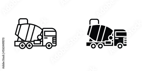 Cement truck icon symbol logo graphic design element. EPS10