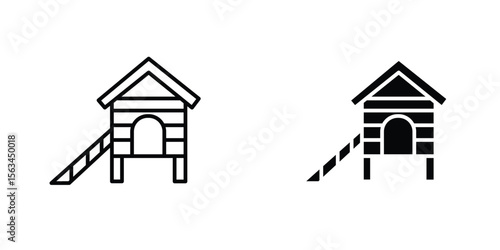 Chicken coop icon symbol logo graphic design element. EPS10