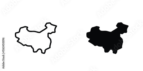 China map icon symbol logo graphic design element. EPS10