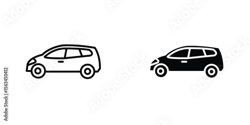 Compact car icon symbol logo graphic design element. EPS10