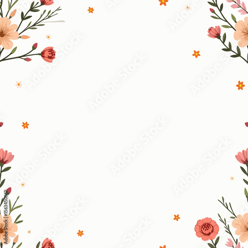 Abstract floral background, summer theme seamless pattern, vector wallpaper