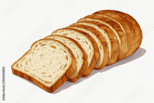 Earthen Loaf bread isolated watercolor vector illustration svg
