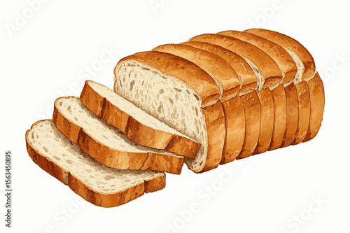 Golden Crust bread isolated watercolor vector illustration svg
