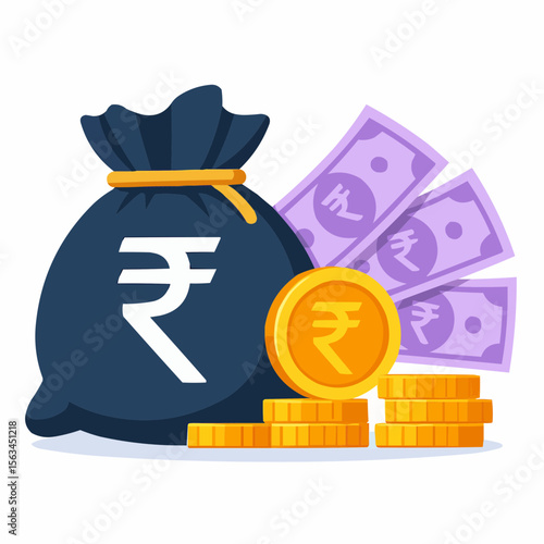 money bag with euro coins