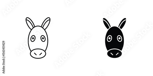 Donkey icon symbol logo graphic design element. EPS10