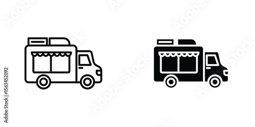 Food truck icon symbol logo graphic design element. EPS10