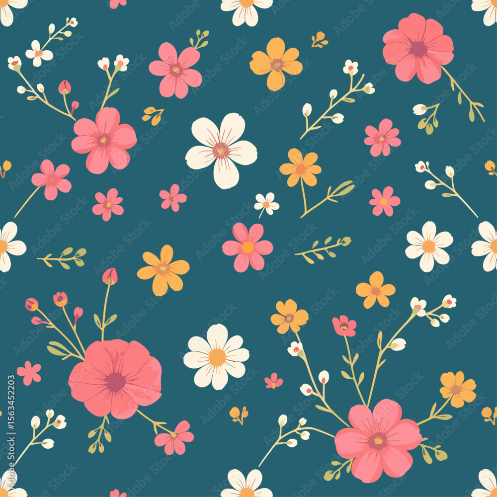 Fototapeta premium seamless pattern with flowers
