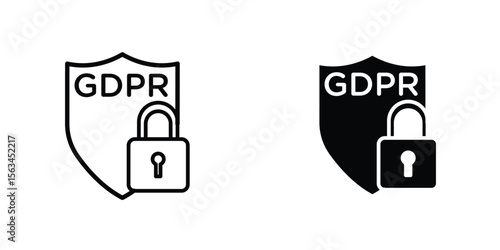 GDPR shield icon symbol logo graphic design element. EPS10