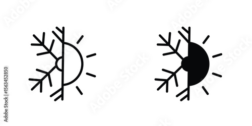 Hot and cold icon symbol logo graphic design element. EPS10