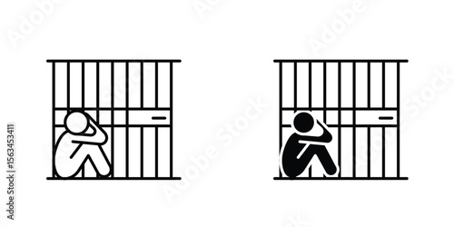 Jail icon symbol logo graphic design element. EPS10