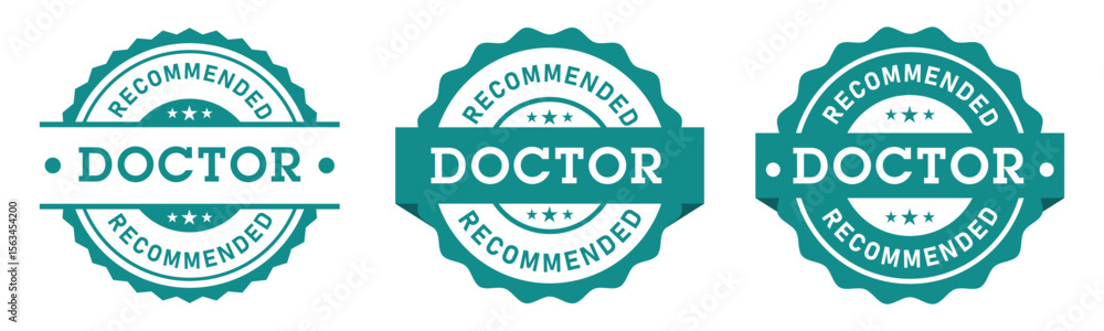 Obraz premium Doctor Recommended Badge Icon Set Medical Seal Design