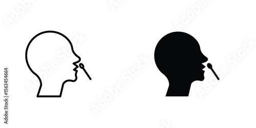 Nasal swab icon symbol logo graphic design element. EPS10