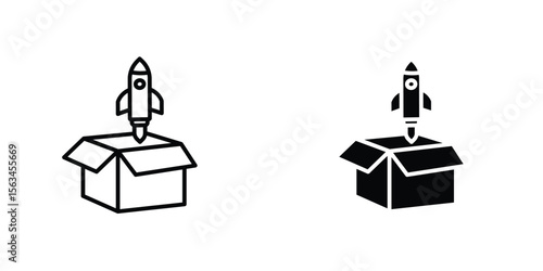 Product release icon symbol logo graphic design element. EPS10