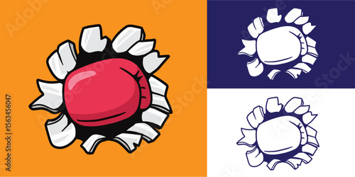 fist boxing hitting the wall illustration good for sticker, badge, logo, decals, element design, etc