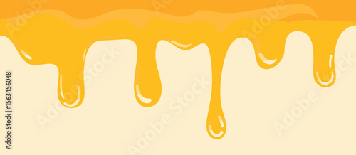 Honey drips, sweet golden liquid flowing down, dripping honey