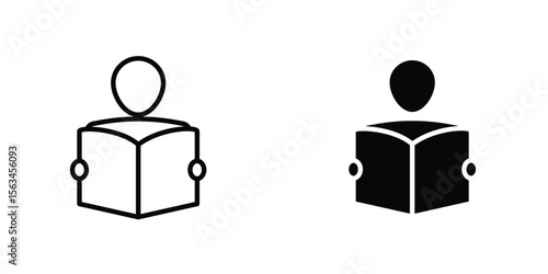 Reading icon symbol logo graphic design element. EPS10