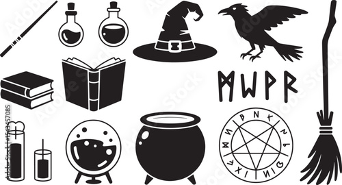 Mystical Witchcraft Magic Symbols Ritual Icons