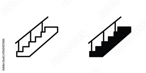 Stairs icon symbol logo graphic design element. EPS10