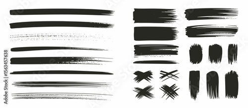 Wallpaper Mural Grunge brush strokes set, ink splatter texture element for design background Torontodigital.ca