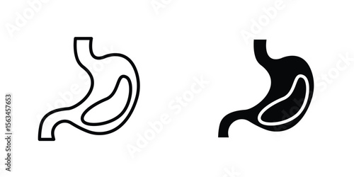 Stomach with Liquids icon symbol logo graphic design element. EPS10