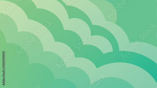 Abstract background with wavy shapes in shades of green creating a calming and soothing visual effect