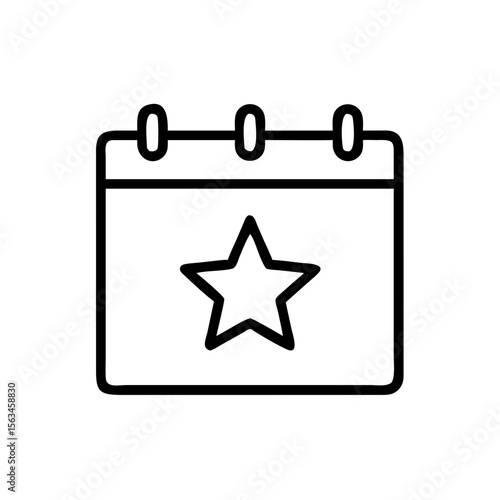 Calendar Star Icon: Simple yet impactful image features a calendar with a star marking a special day. This icon evokes the anticipation of an event or anniversary.