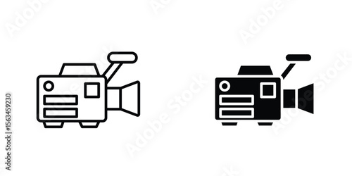 Video camera icon symbol logo graphic design element. EPS10