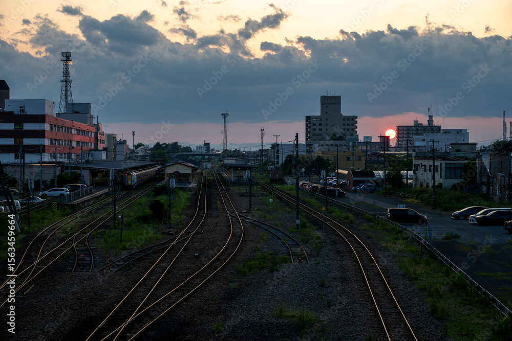 Fototapeta premium 北海道釧路市の夏の夜の美しい風景