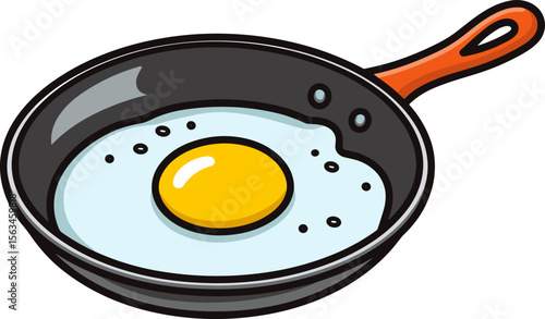 Sunny Side Up Egg in a Pan: A Culinary Still Life