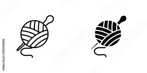 Wool ball icon symbol logo graphic design element. EPS10