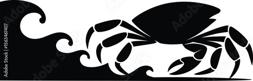 Crab silhouette vector illustration against a clean white background.