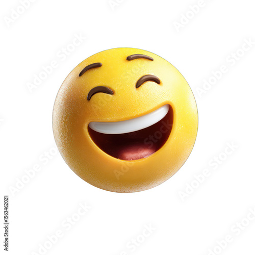 A laughing emoji on black on transparent background