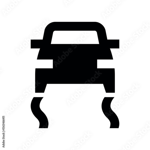 Illustration of car skid control icon vector image for vehicle safety and driving assistance systems and road condition awareness vector
