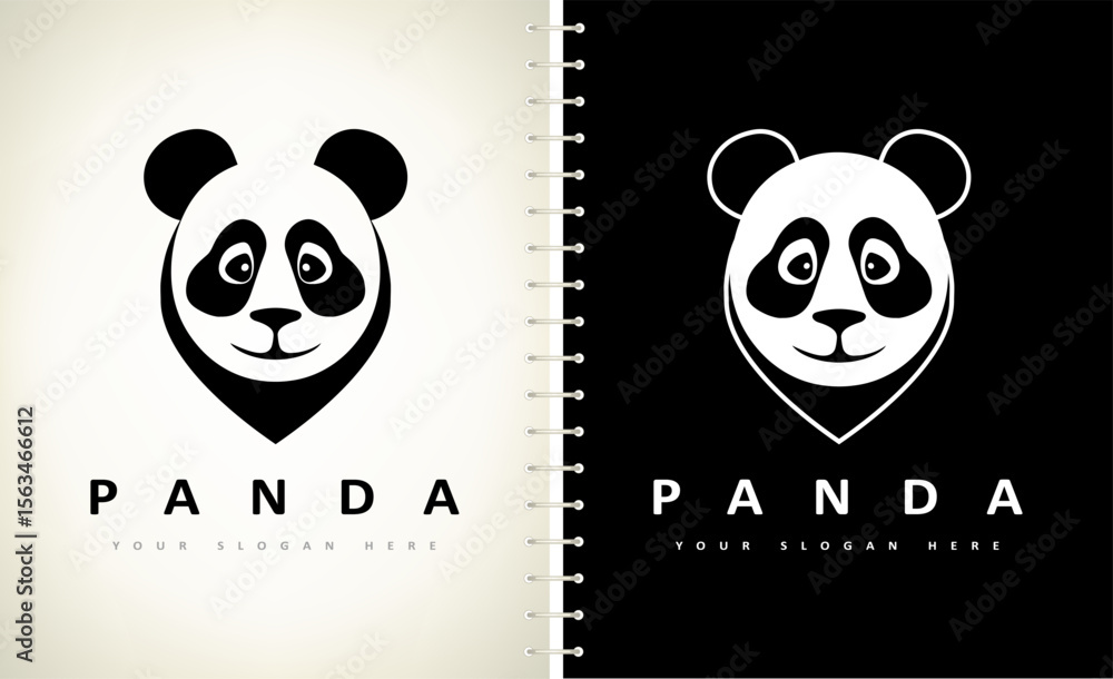 Fototapeta premium Panda logo vector. Panda head. Animal mammal. Bamboo bear