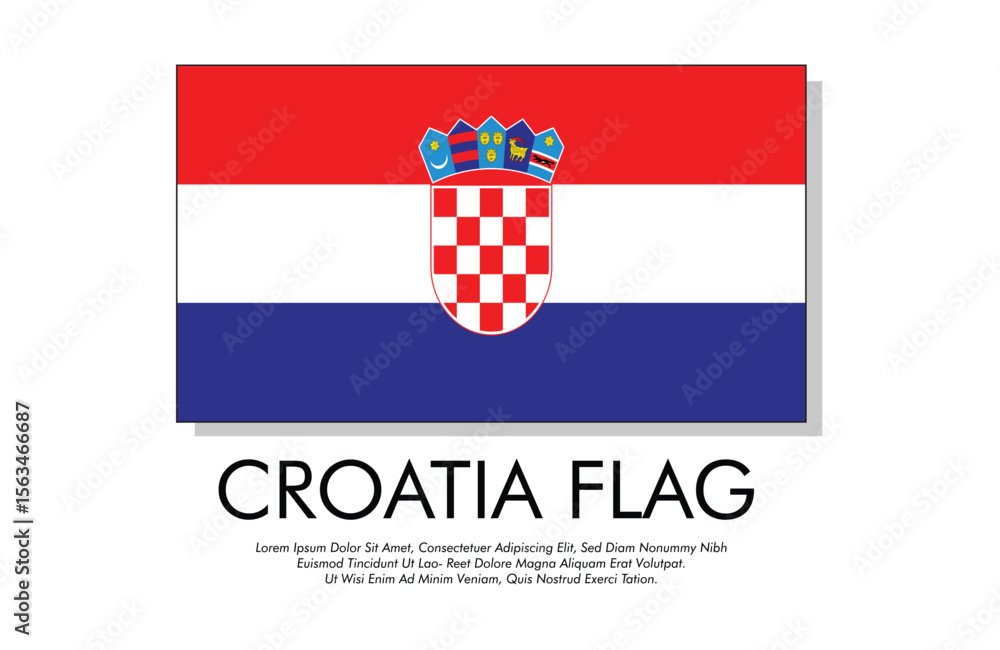 Naklejka premium Croatia flag banner Croatia flag with white background illustration design Croatia independence day banner design 