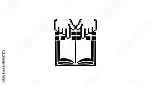 blogger symbol, black isolated silhouette