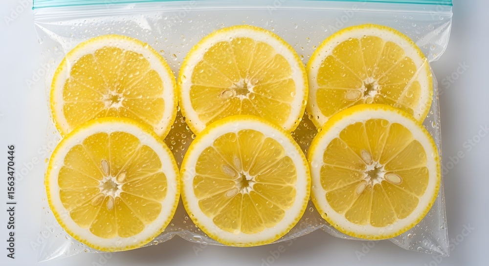Fototapeta premium Fresh Lemon Slices in Bag