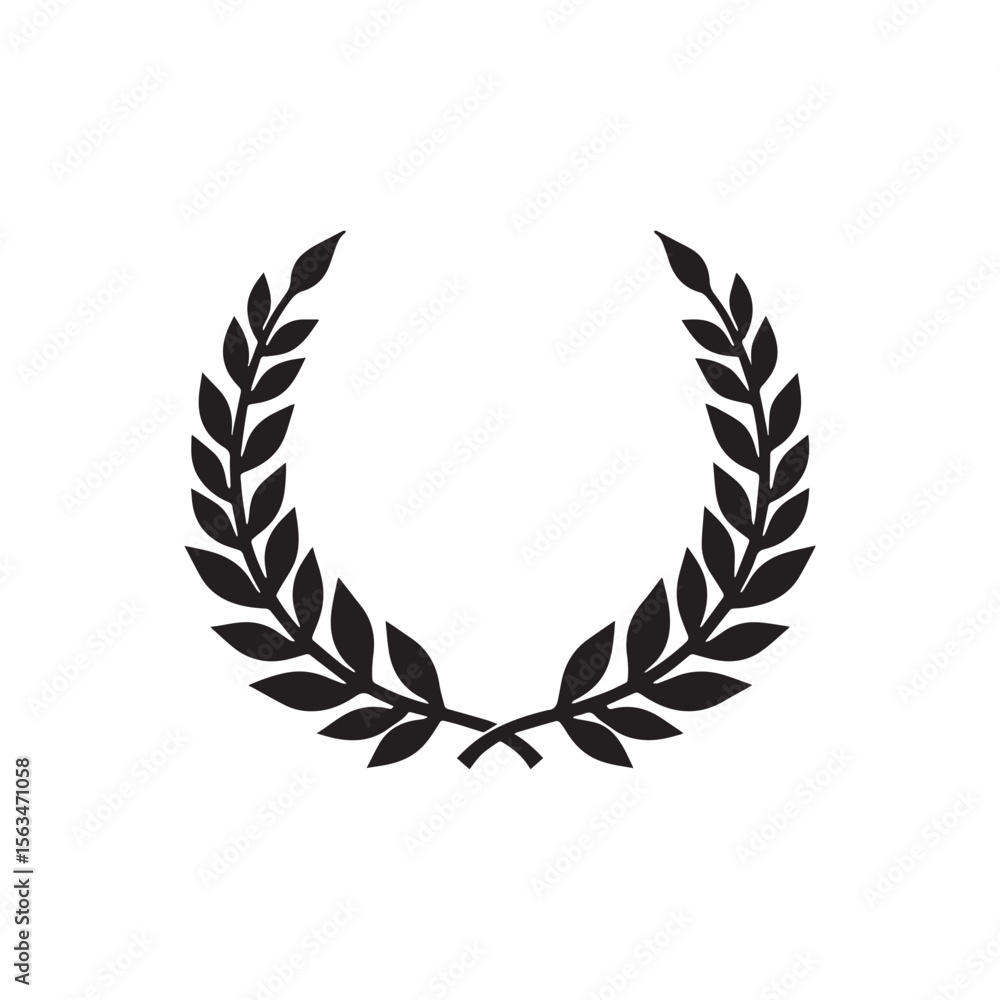 Laurel wreath silhouette vector design Laurel wreath silhouette vector design