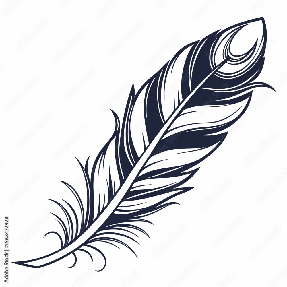 Obraz premium Single Feather Logo Element