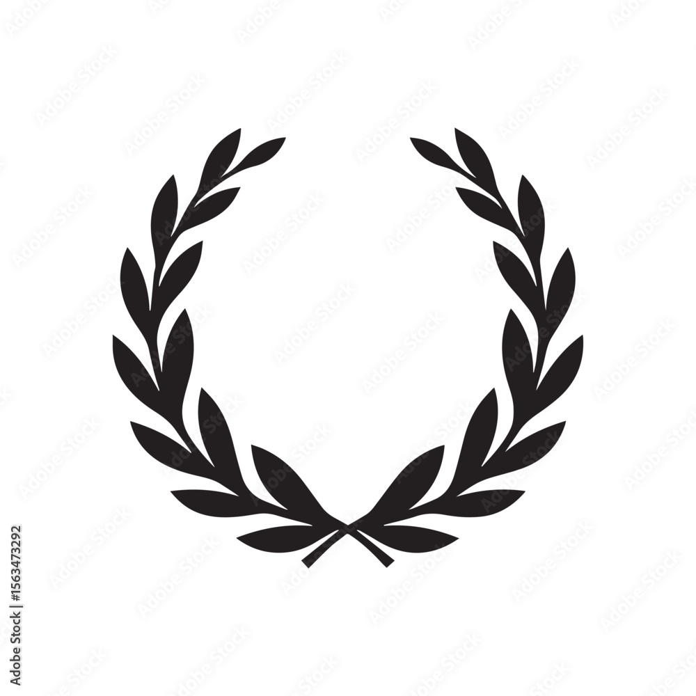 Laurel wreath silhouette vector design Laurel wreath silhouette vector design