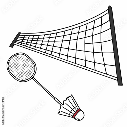 Badminton racket net shuttlecock sport