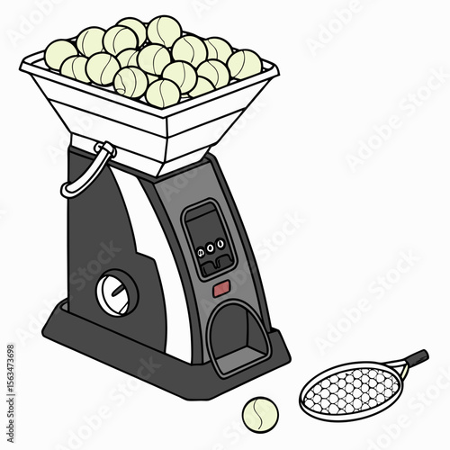 Pickleball machine with balls and paddle sports