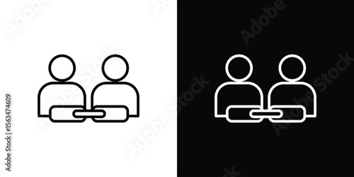 Affiliate link icon Design concept. Black and white line icons
