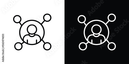 Affiliate marketing icon Design concept. Black and white line icons