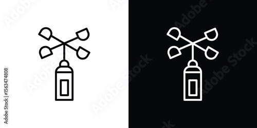Anemometer icon Design concept. Black and white line icons