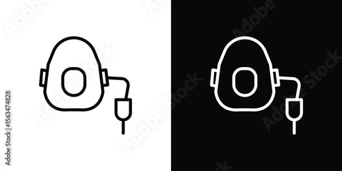 Anesthesia icon Design concept. Black and white line icons