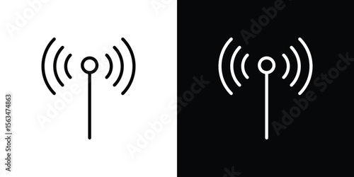 Antenna icon Design concept. Black and white line icons