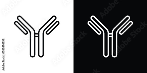 Antibody icon Design concept. Black and white line icons