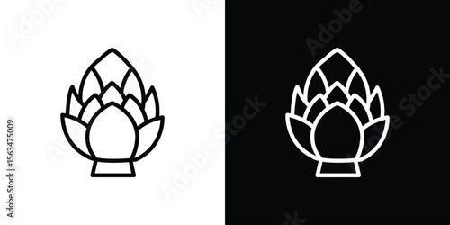 Artichoke icon Design concept. Black and white line icons