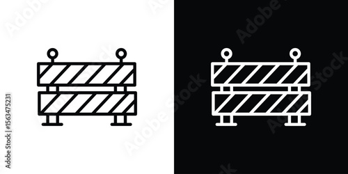 Barrier icon Design concept. Black and white line icons